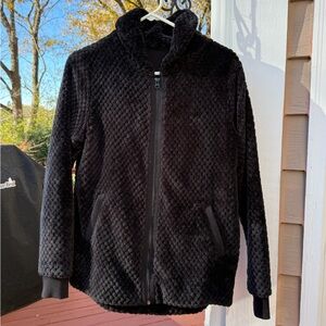 Black Textured Zip-Up Jacket